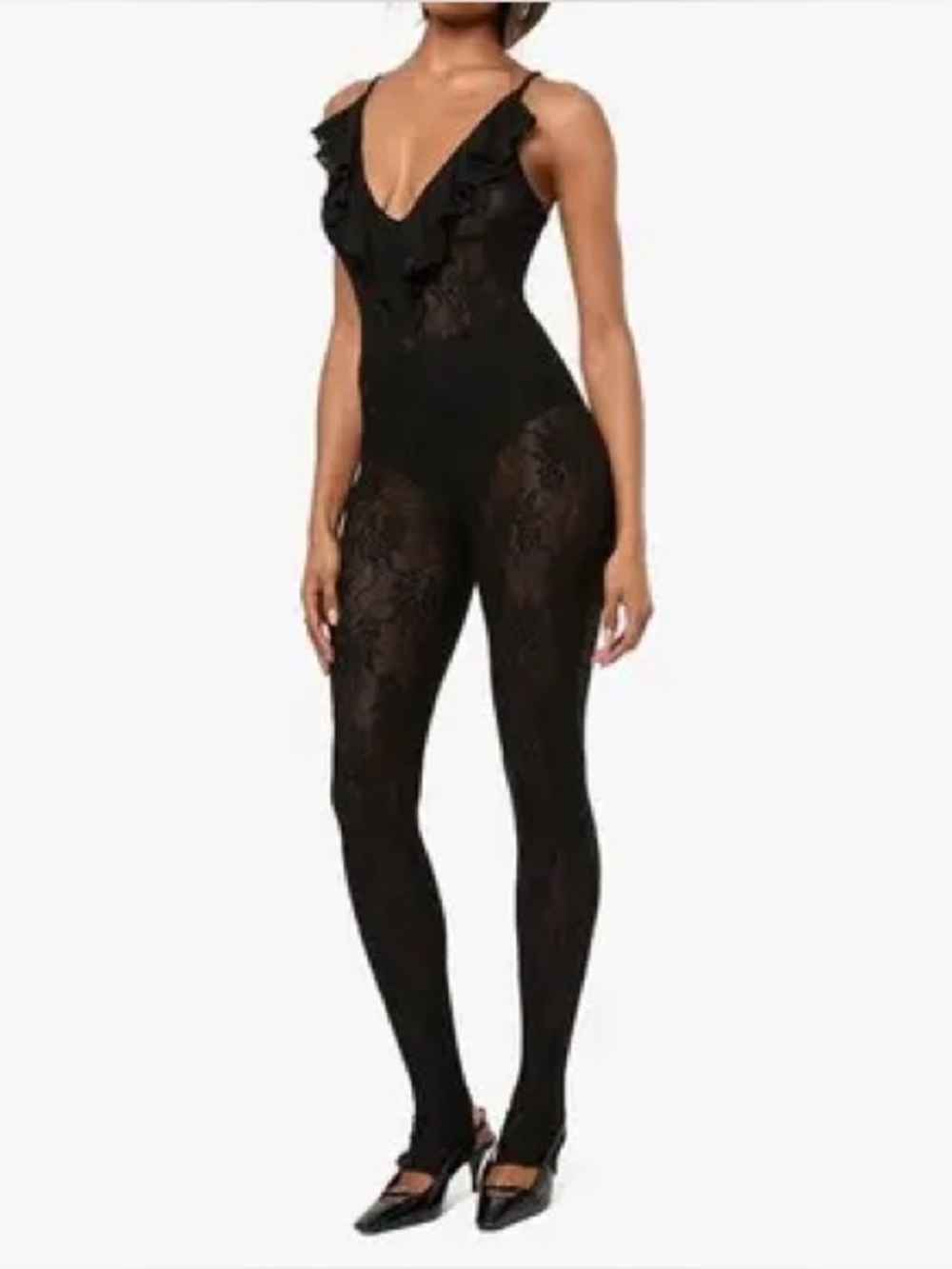 NWT WEWOREWHAT Lace Jumpsuit Women’s Medium Black 7173